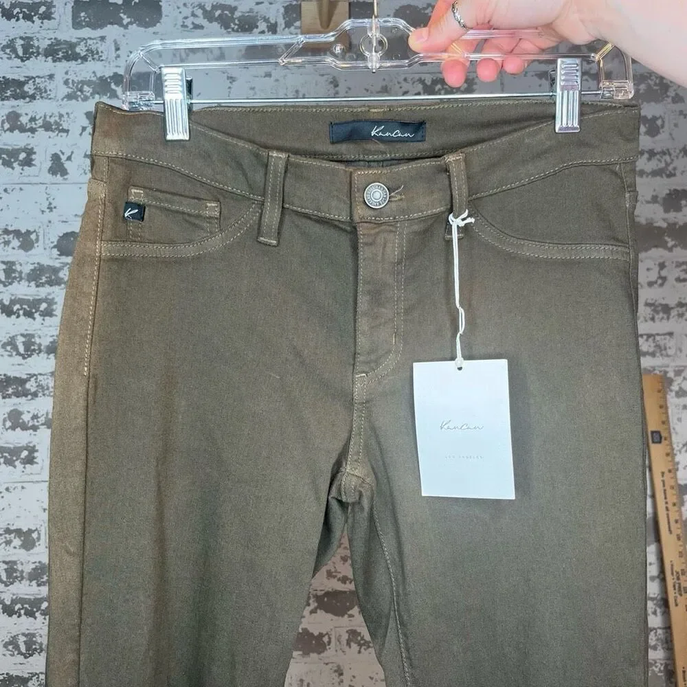 Kancan | women nwt distressed green ankle pants